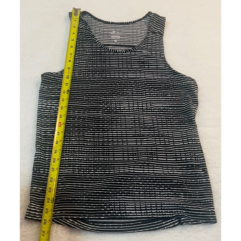 Nike Dri-FIT Miler Running Tank Top Mens Small Black White Striped Singlet S - Picture 3 of 7